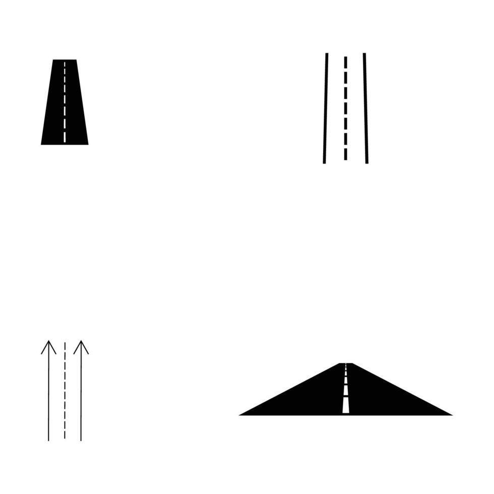 road icon with dotted line vector