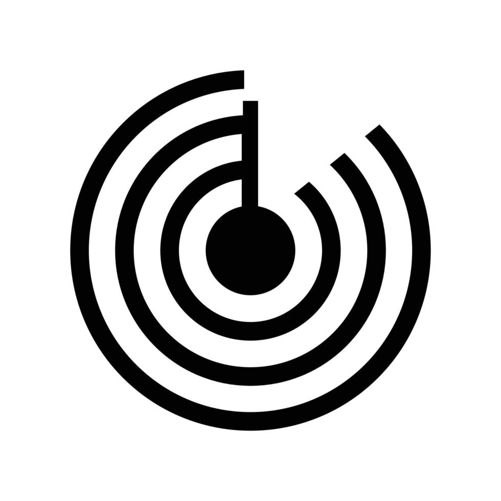 Vector radar icon - linear radiolocation sign