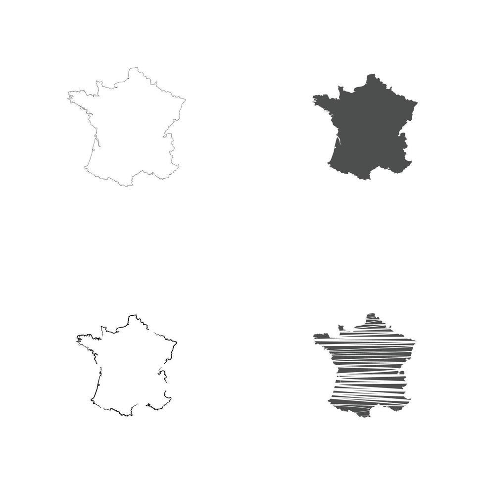 diseño de ilustración de logotipo de mapa de francia vector