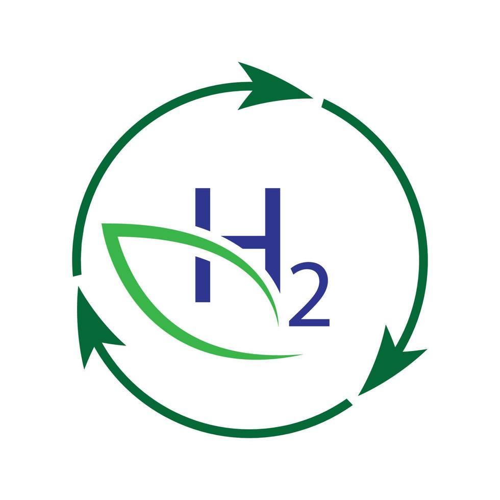 simple hydrogen logo illustration design vector