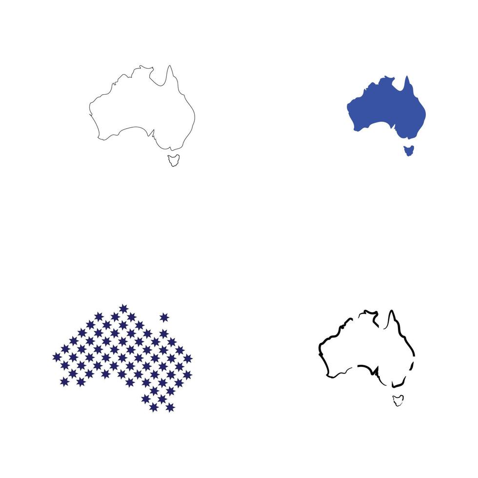 diseño de ilustración de logotipo de mapa de australia vector