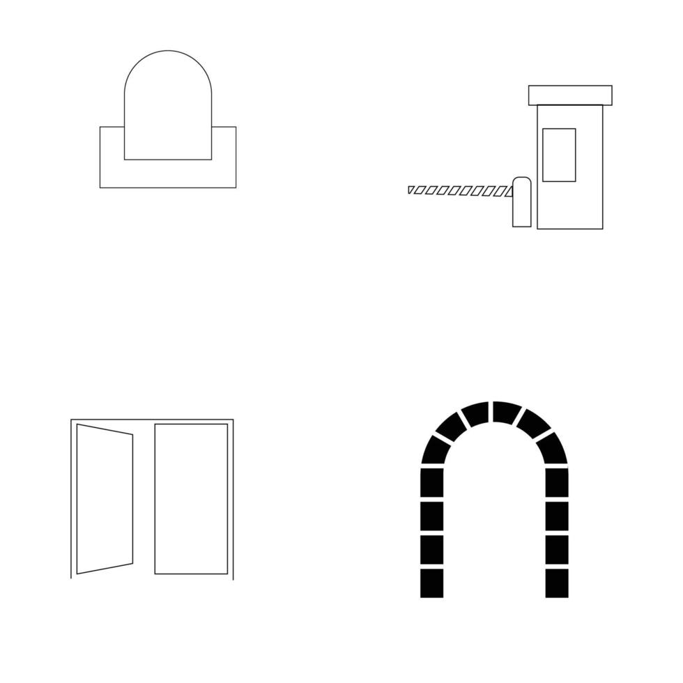 diseño de ilustración de icono de puerta simple vector