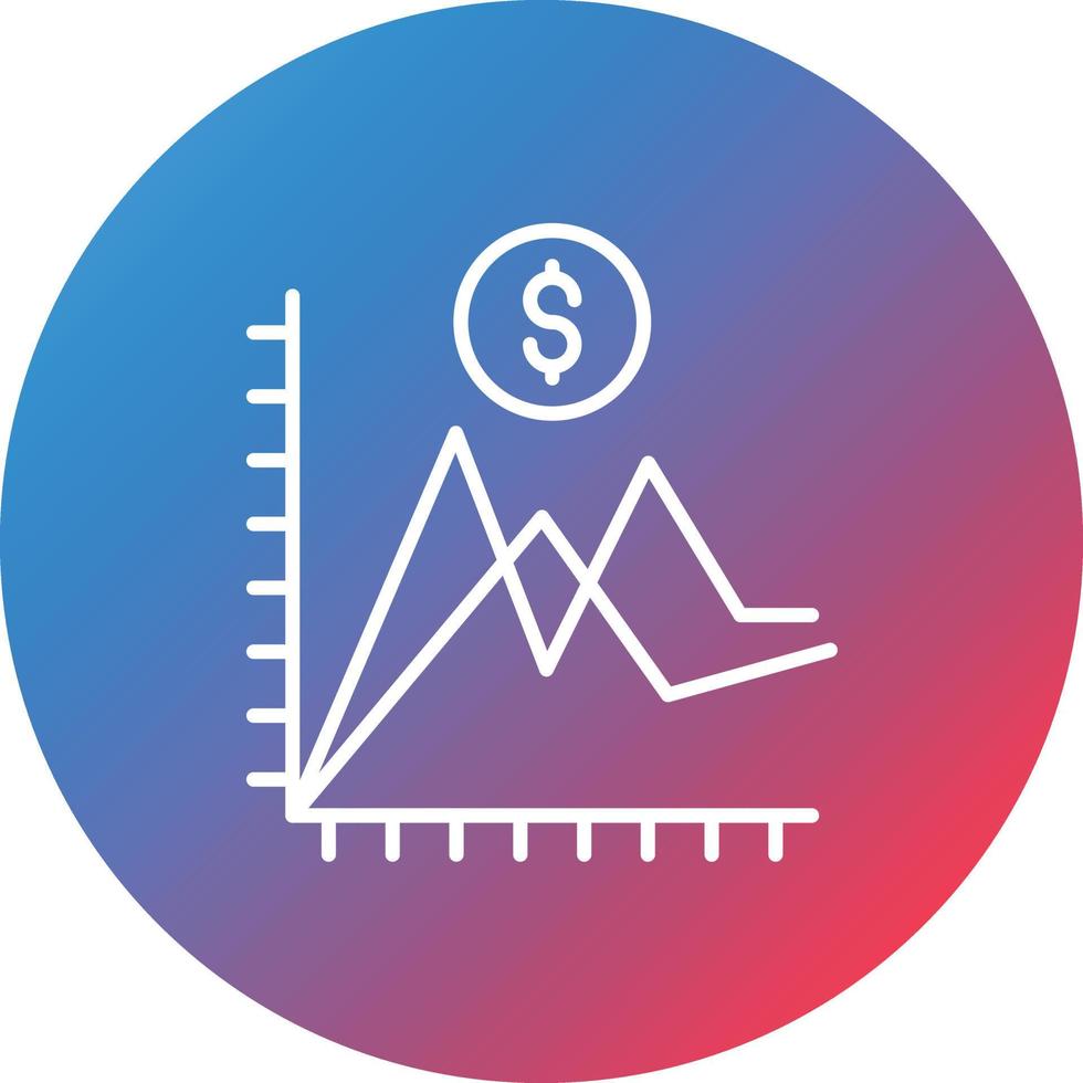 Average Dollar Sale Line Gradient Circle Background Icon vector