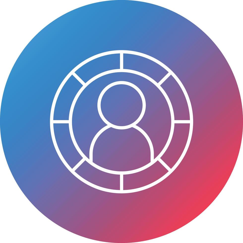 Demographic Line Gradient Circle Background Icon vector