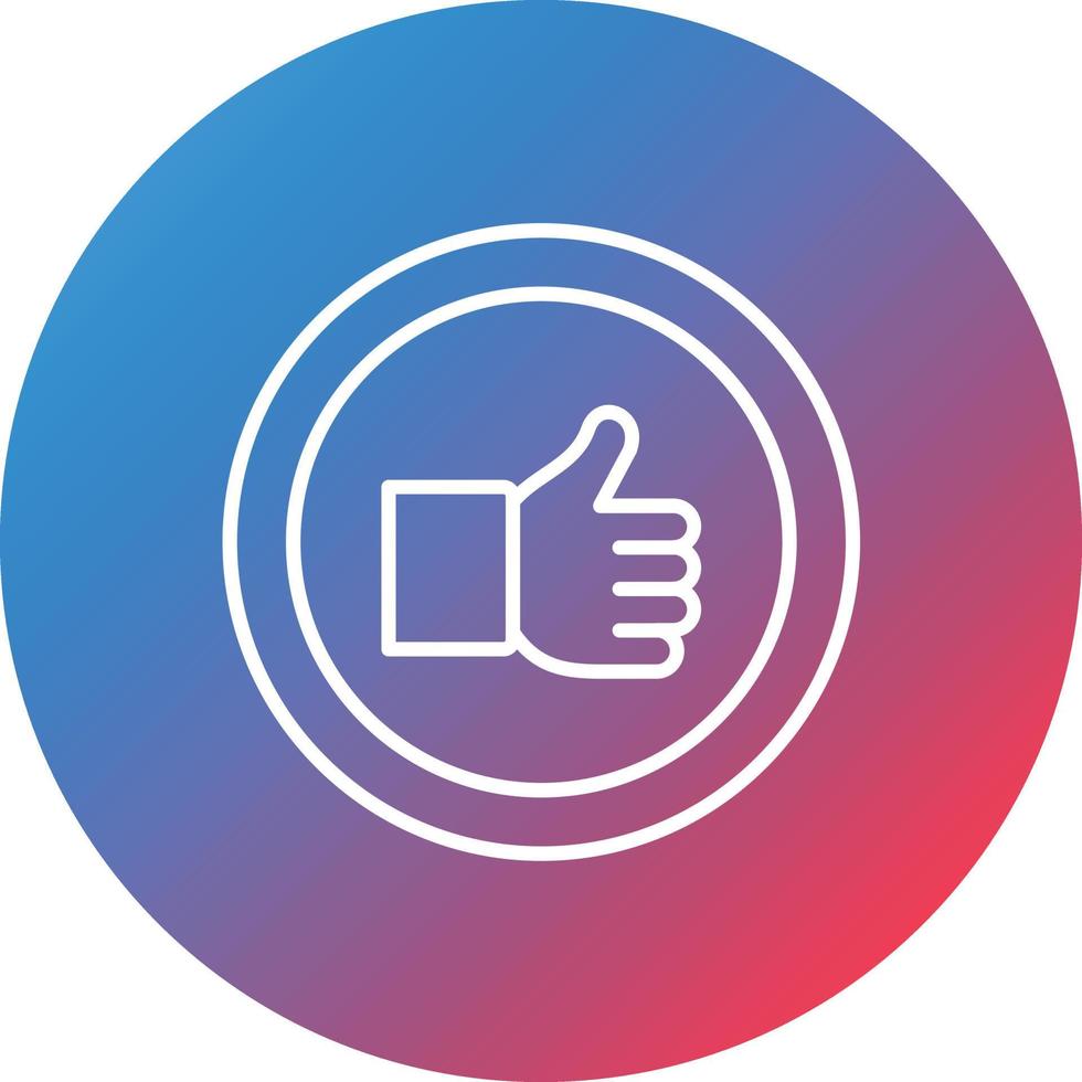 icono de fondo de círculo de gradiente de línea de implicaciones positivas vector