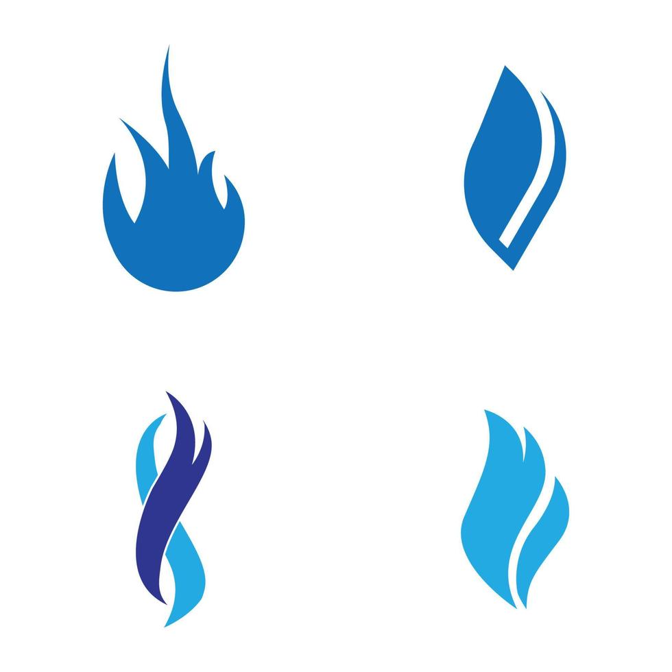 blue fire flame logo vector