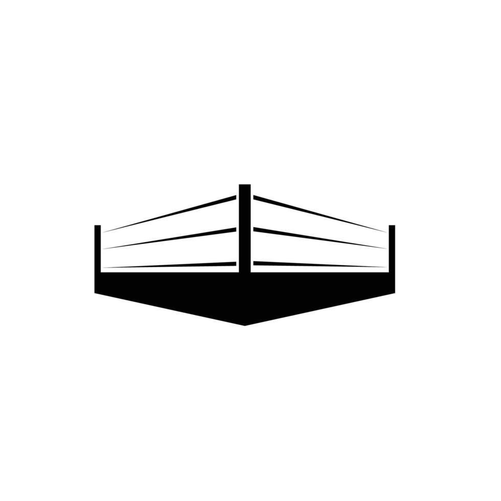 simple boxing ring logo illustration design vector