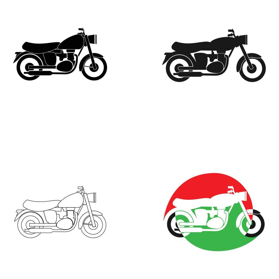 Diseño de ilustración de vector de icono de moto vintage