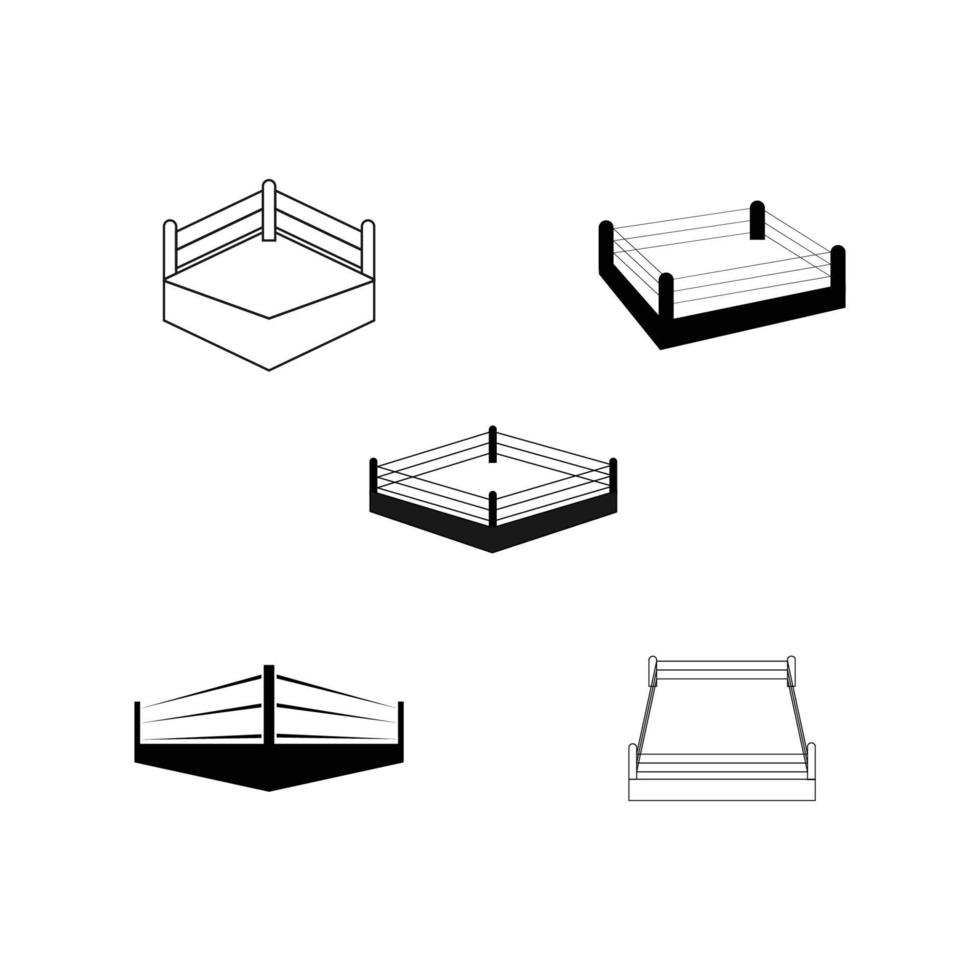 simple boxing ring logo illustration design vector