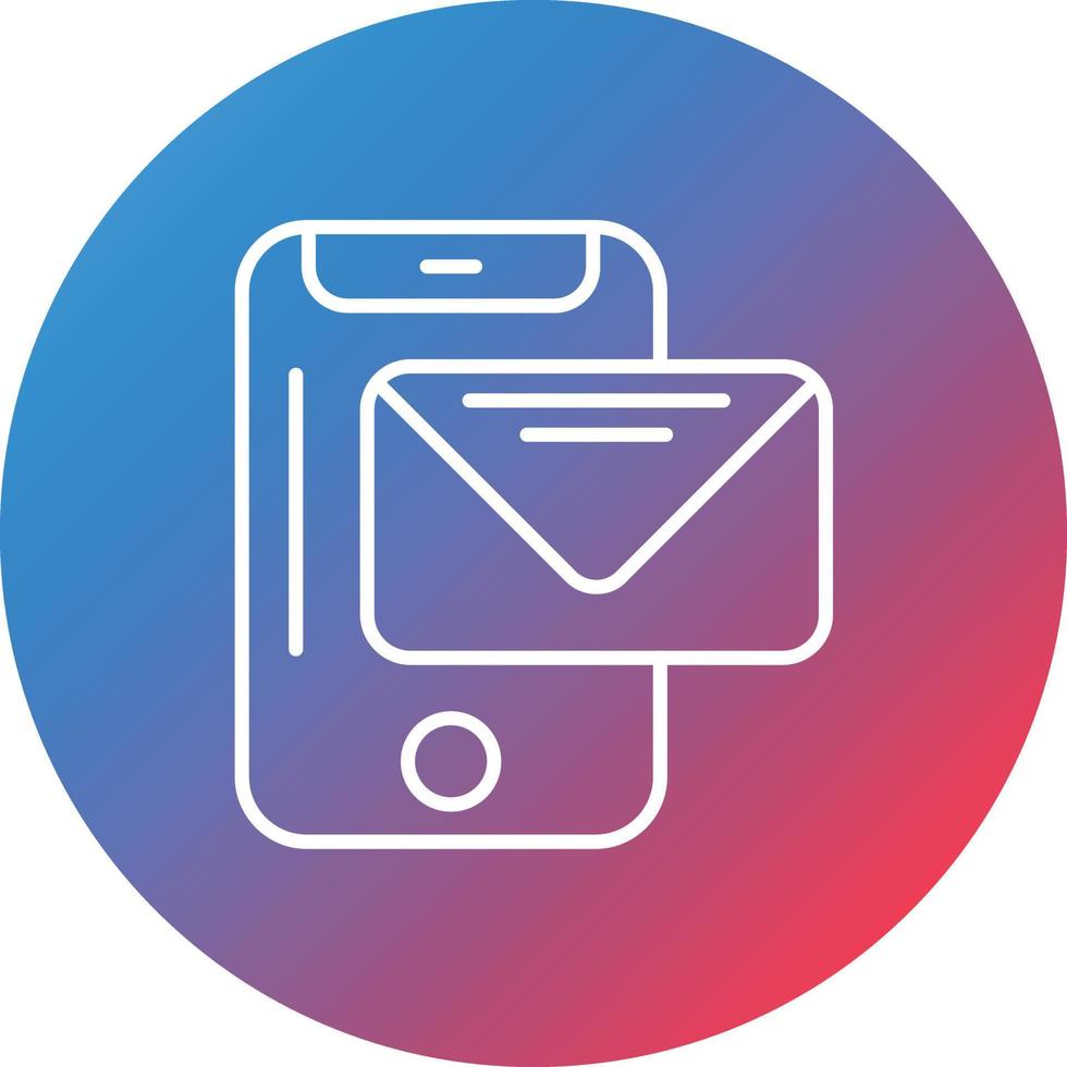 Sms Marketing Line Gradient Circle Background Icon vector