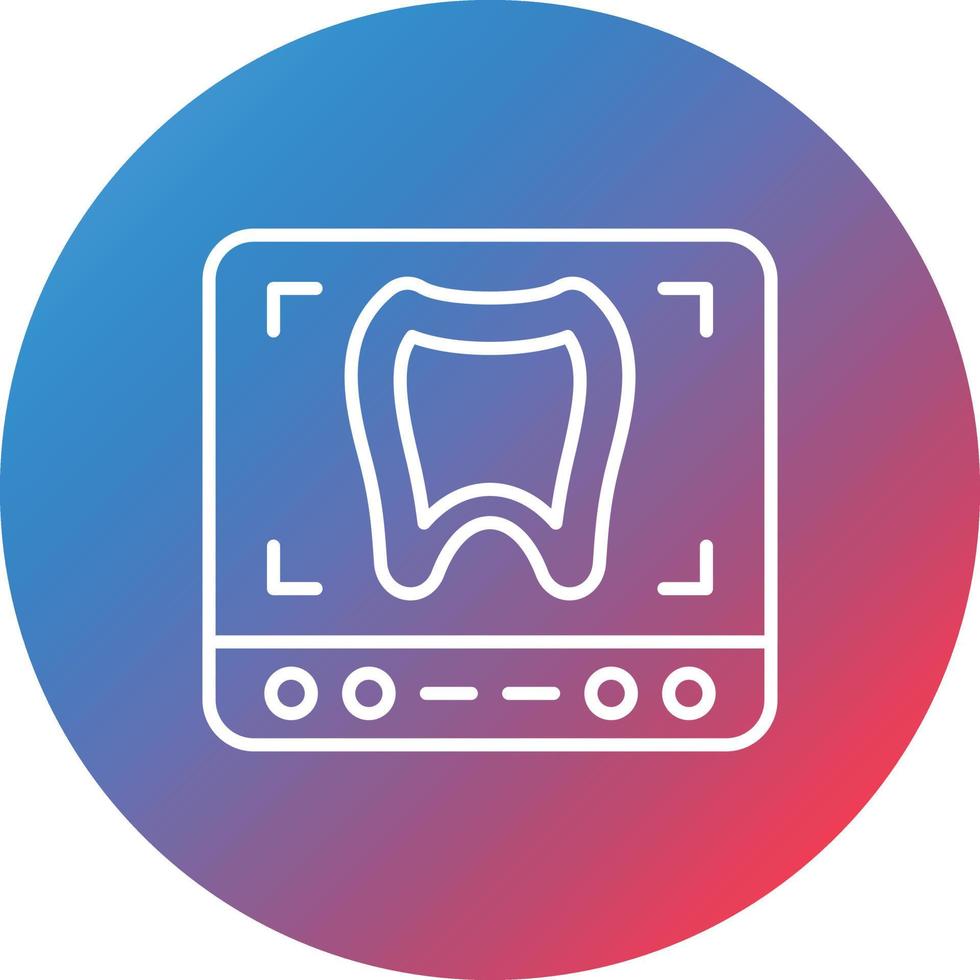 Tooth Xray Line Gradient Circle Background Icon vector