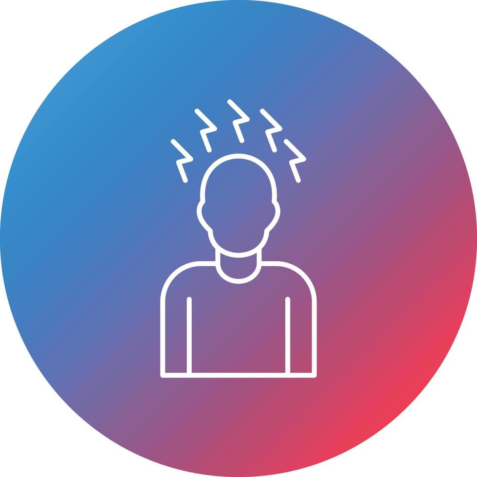 Headache Line Gradient Circle Background Icon vector