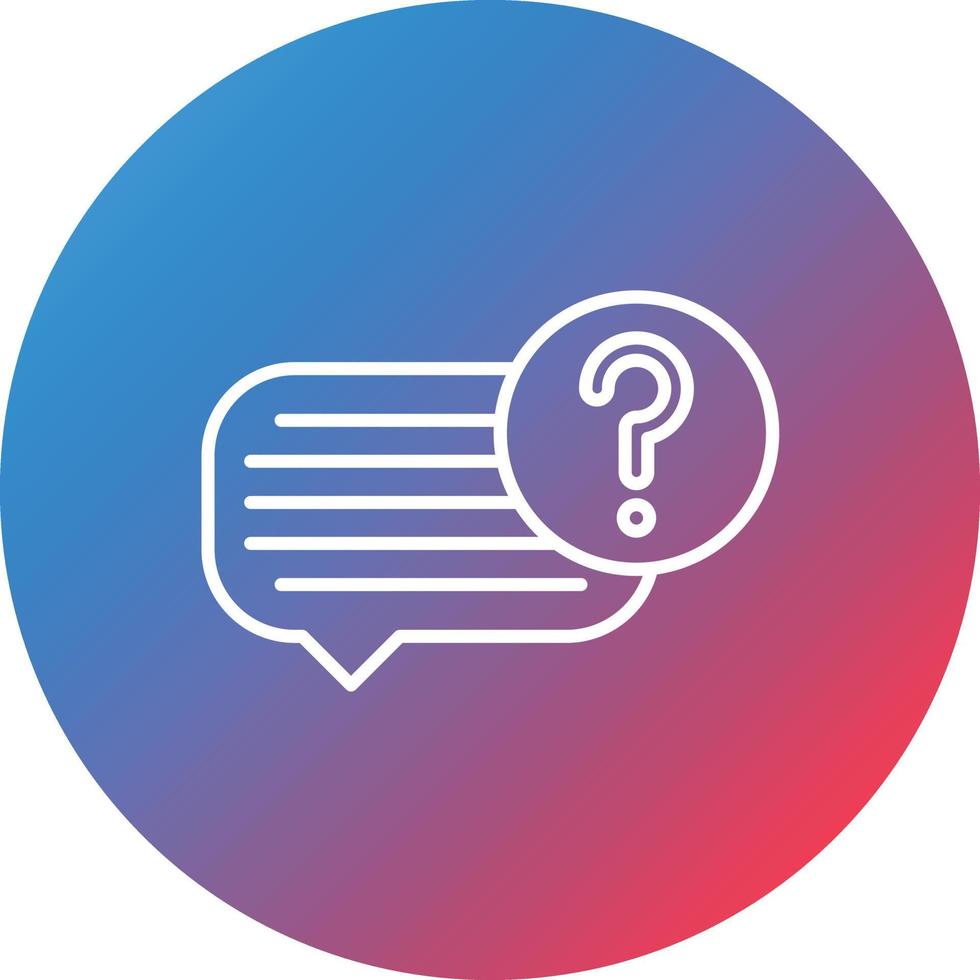 Ask Line Gradient Circle Background Icon vector
