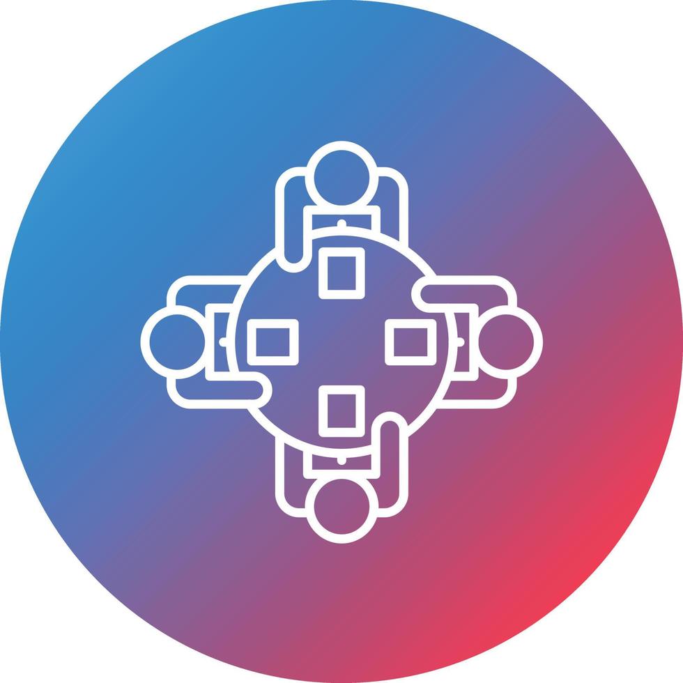 Board Of Directors Line Gradient Circle Background Icon vector