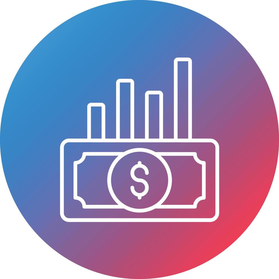 Dividends Line Gradient Circle Background Icon vector