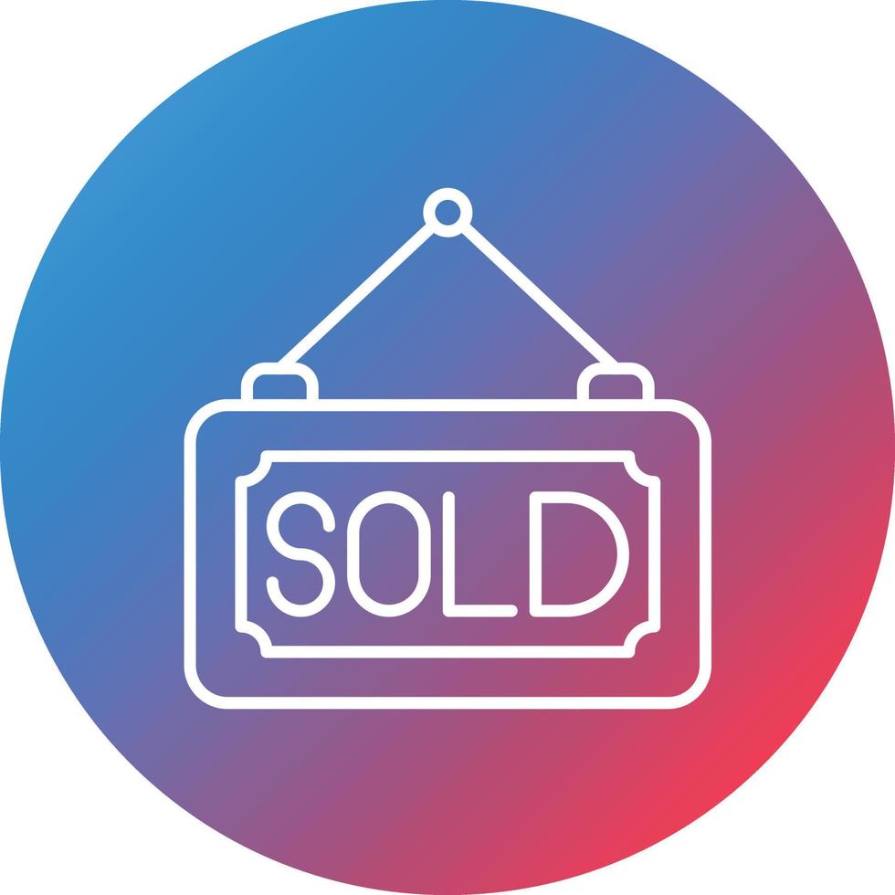 Sold Out Line Gradient Circle Background Icon vector