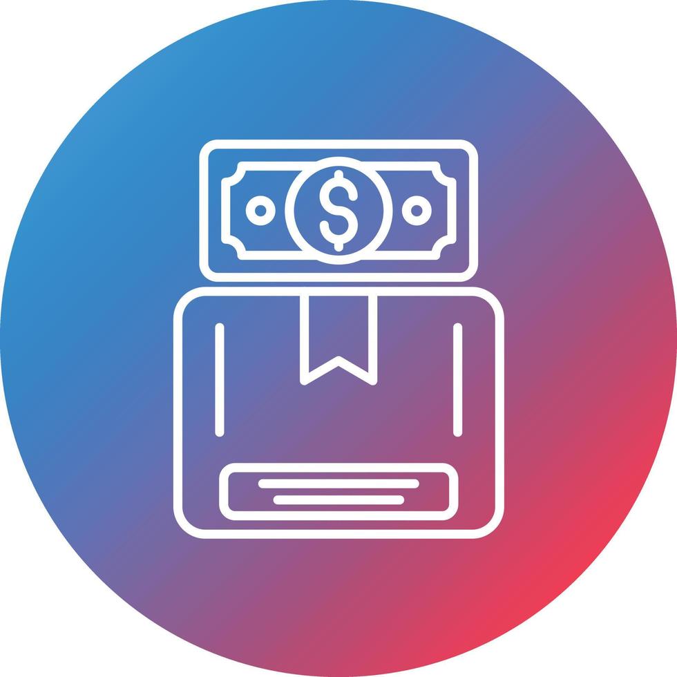 Pay Upon Delivery Line Gradient Circle Background Icon vector