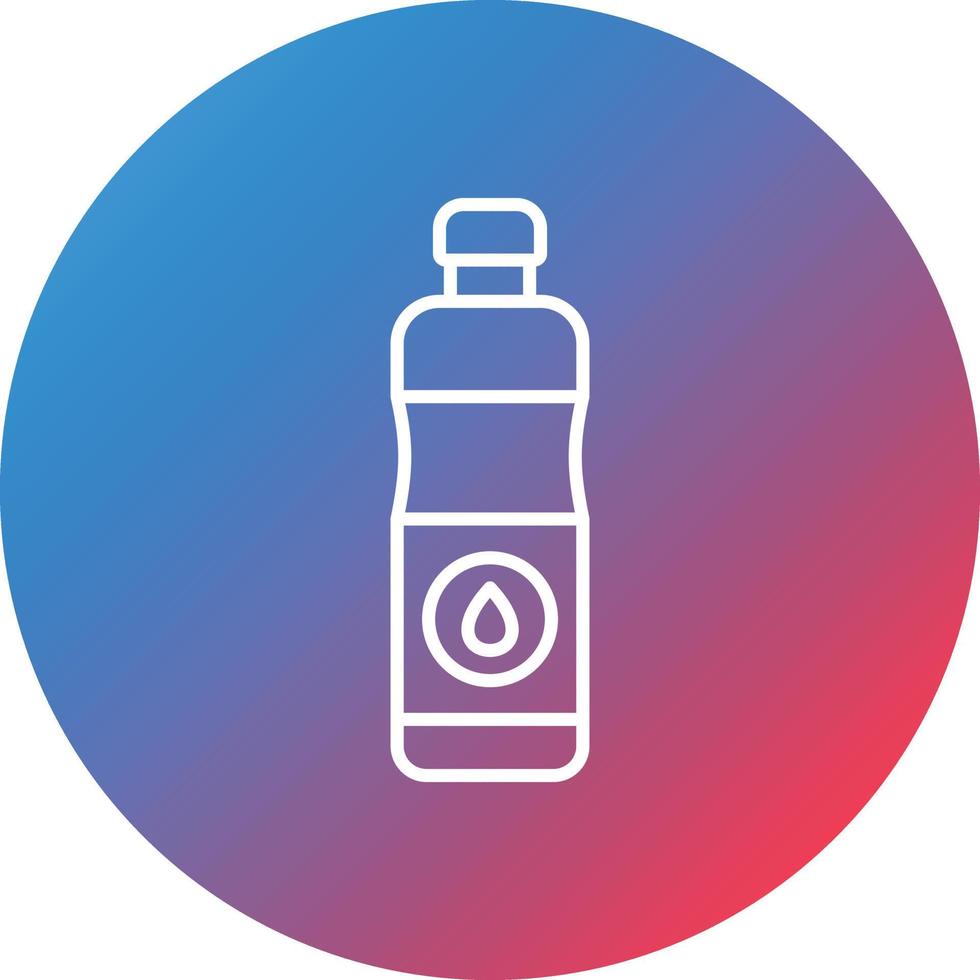 Water Bottle Line Gradient Circle Background Icon vector