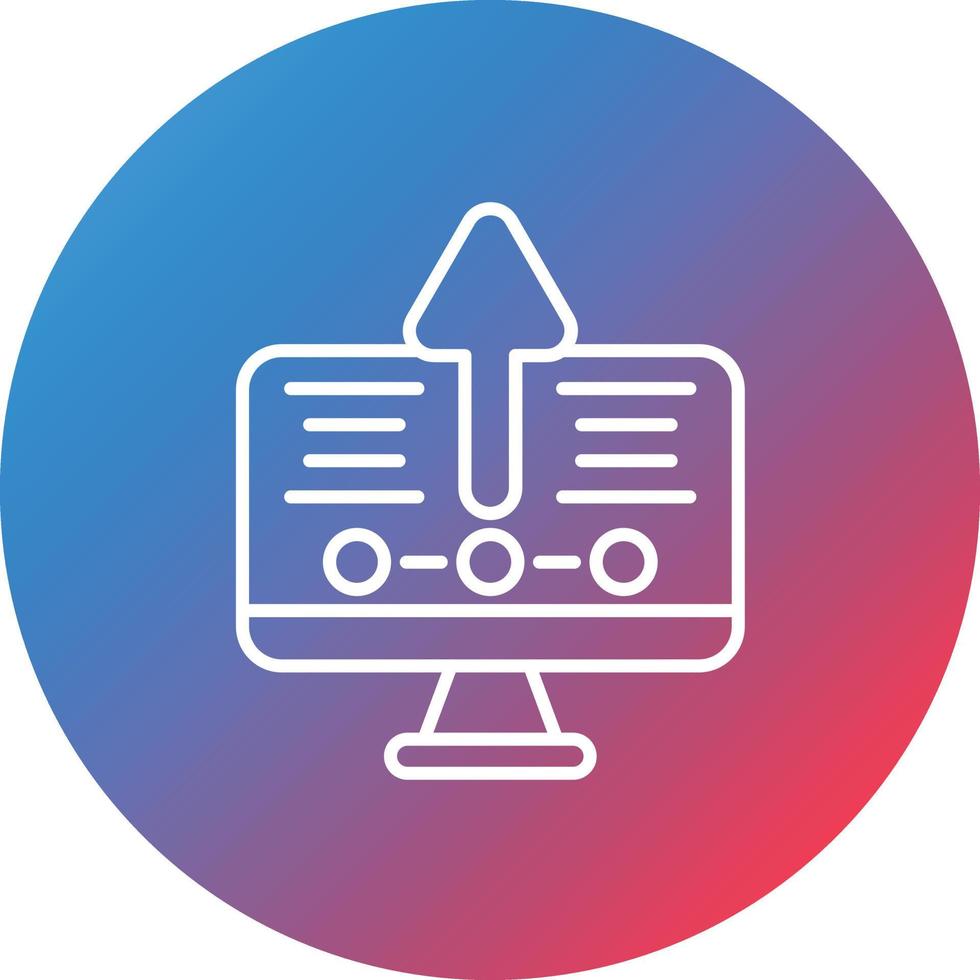 Upgrade Desktop Line Gradient Circle Background Icon vector