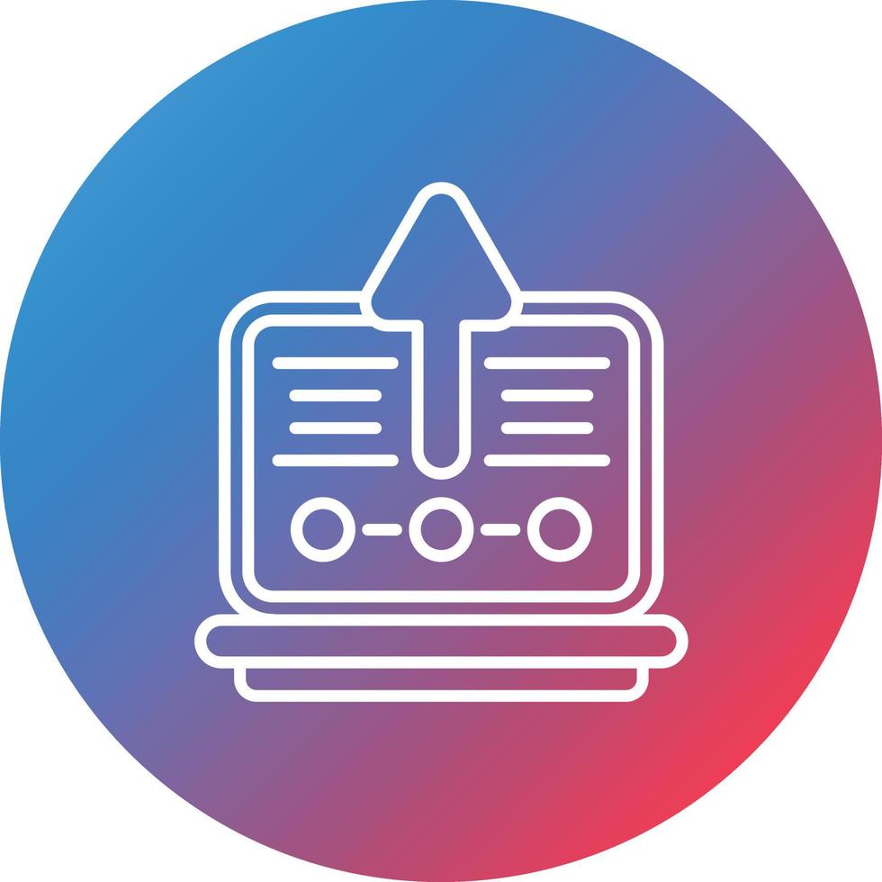 Upgrade Laptop Line Gradient Circle Background Icon vector