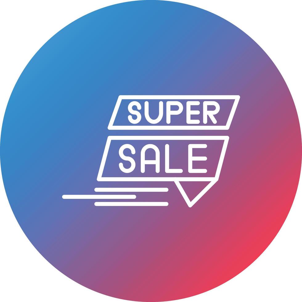 Super Sale Line Gradient Circle Background Icon vector