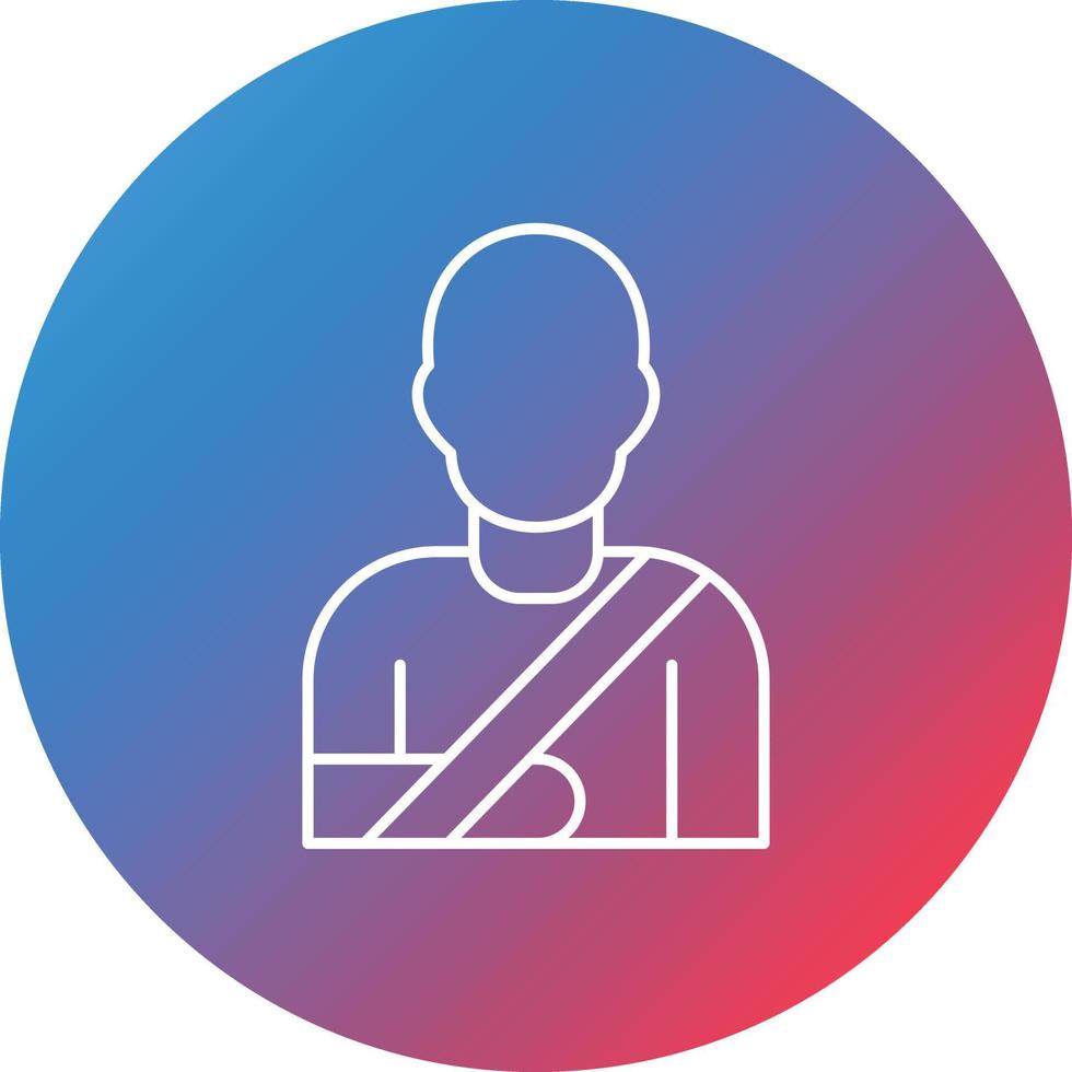 Arm Broken Line Gradient Circle Background Icon vector