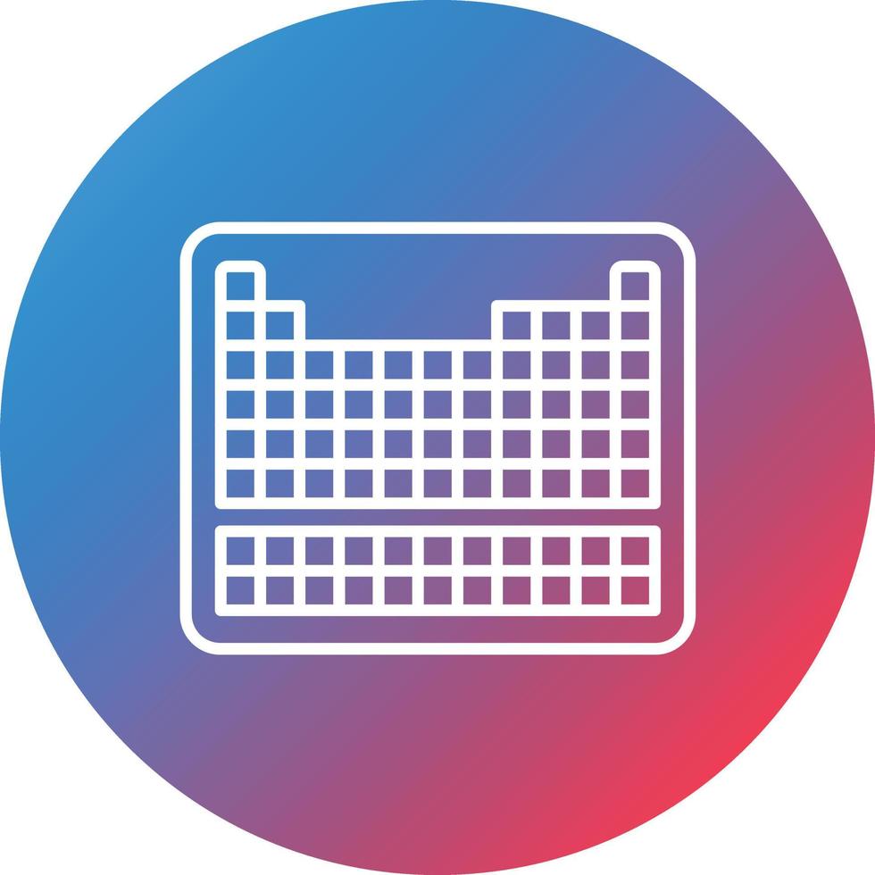 Periodic Table Line Gradient Circle Background Icon vector