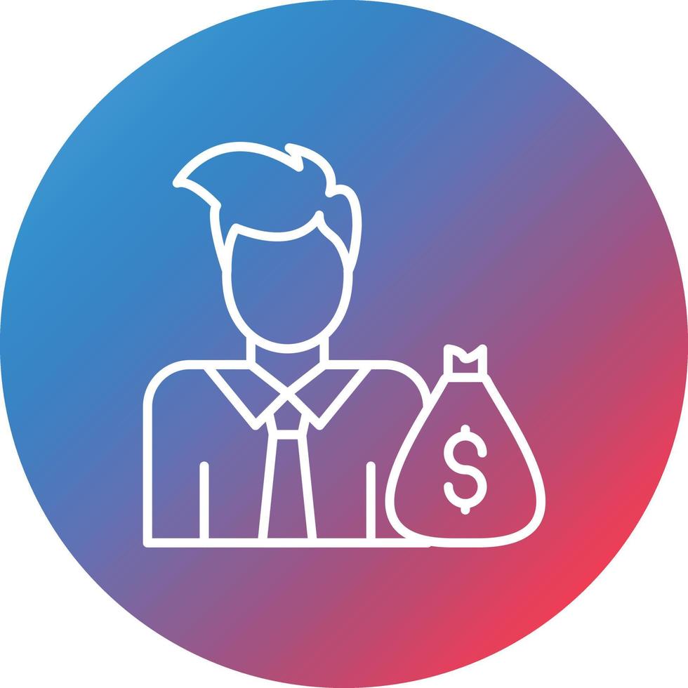 Investor Line Gradient Circle Background Icon vector