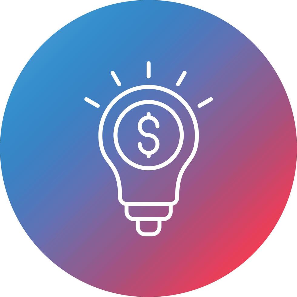 Investment Idea Line Gradient Circle Background Icon vector