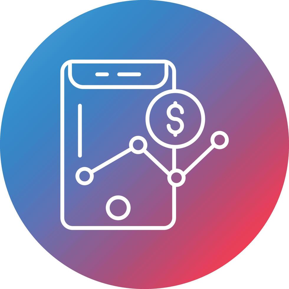 Software Trading Line Gradient Circle Background Icon vector