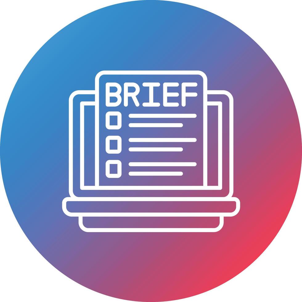 Brief Line Gradient Circle Background Icon vector