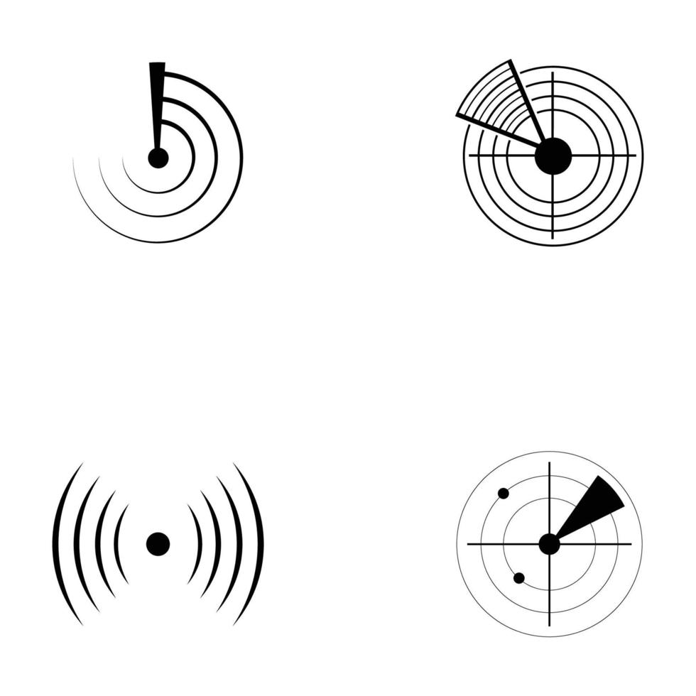 icono de radar vectorial - signo de radiolocalización lineal vector