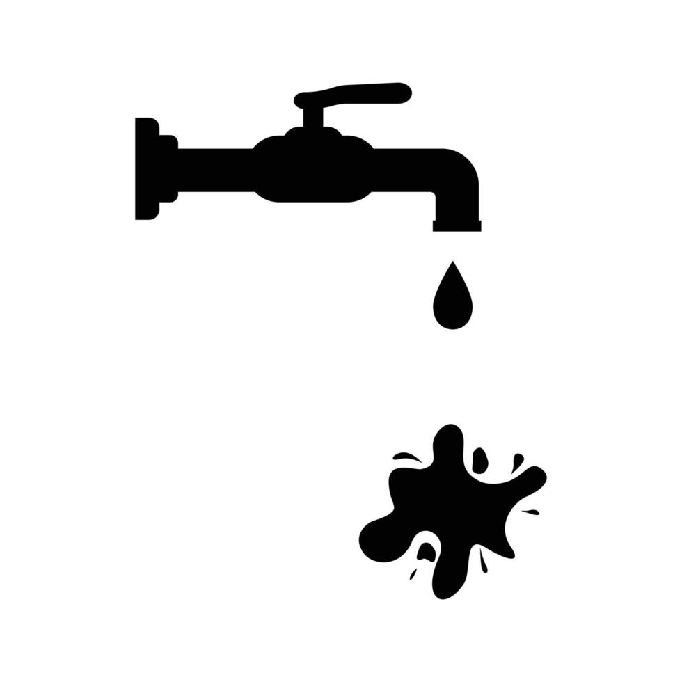 water drops from faucet icon vector