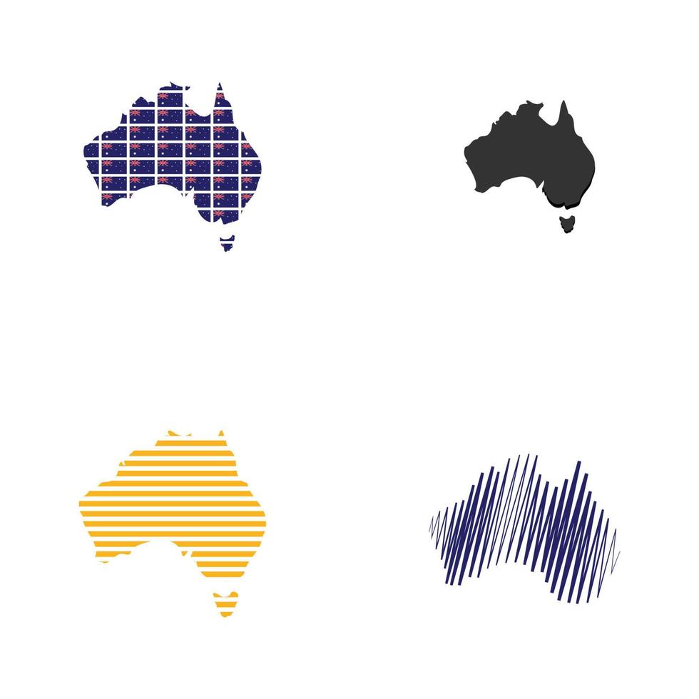 diseño de ilustración de logotipo de mapa de australia vector