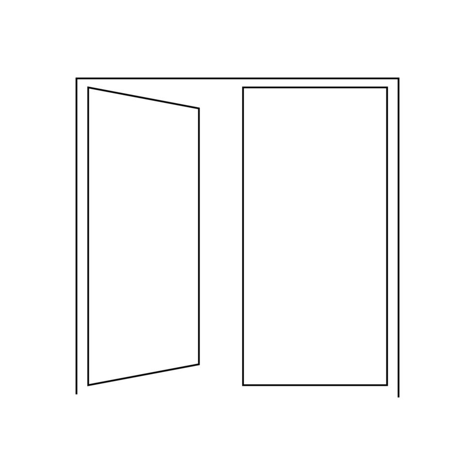 diseño de ilustración de icono de puerta simple vector