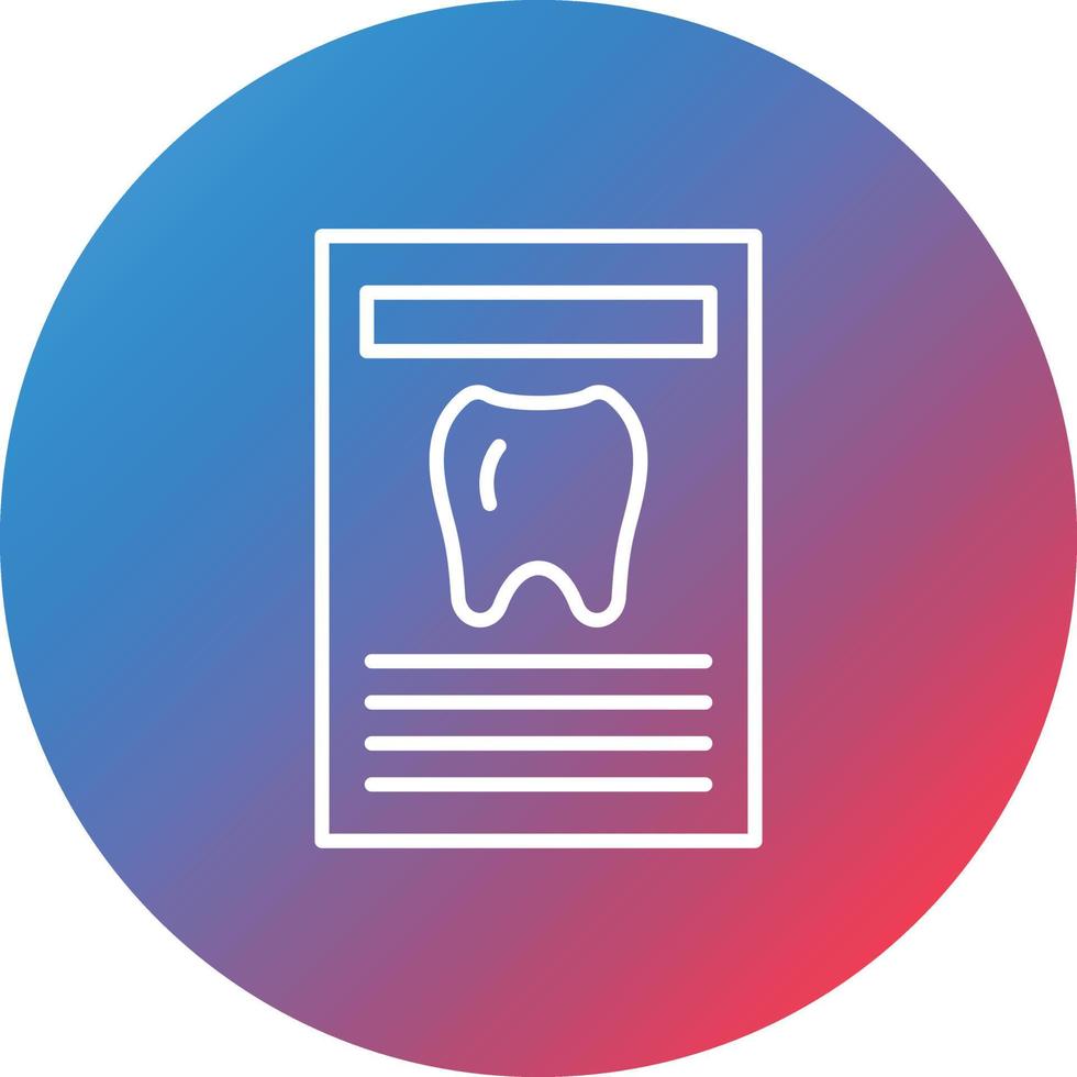 Tooth Analysis Line Gradient Circle Background Icon vector