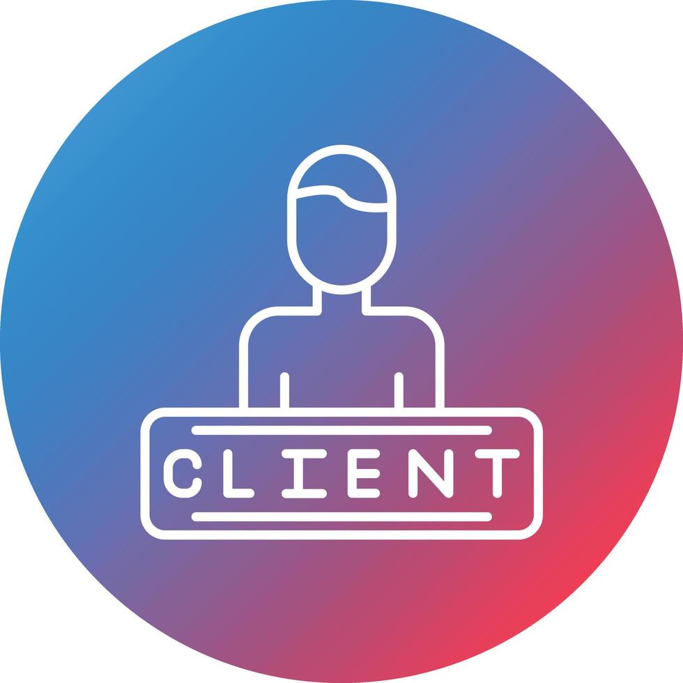Client Line Gradient Circle Background Icon vector
