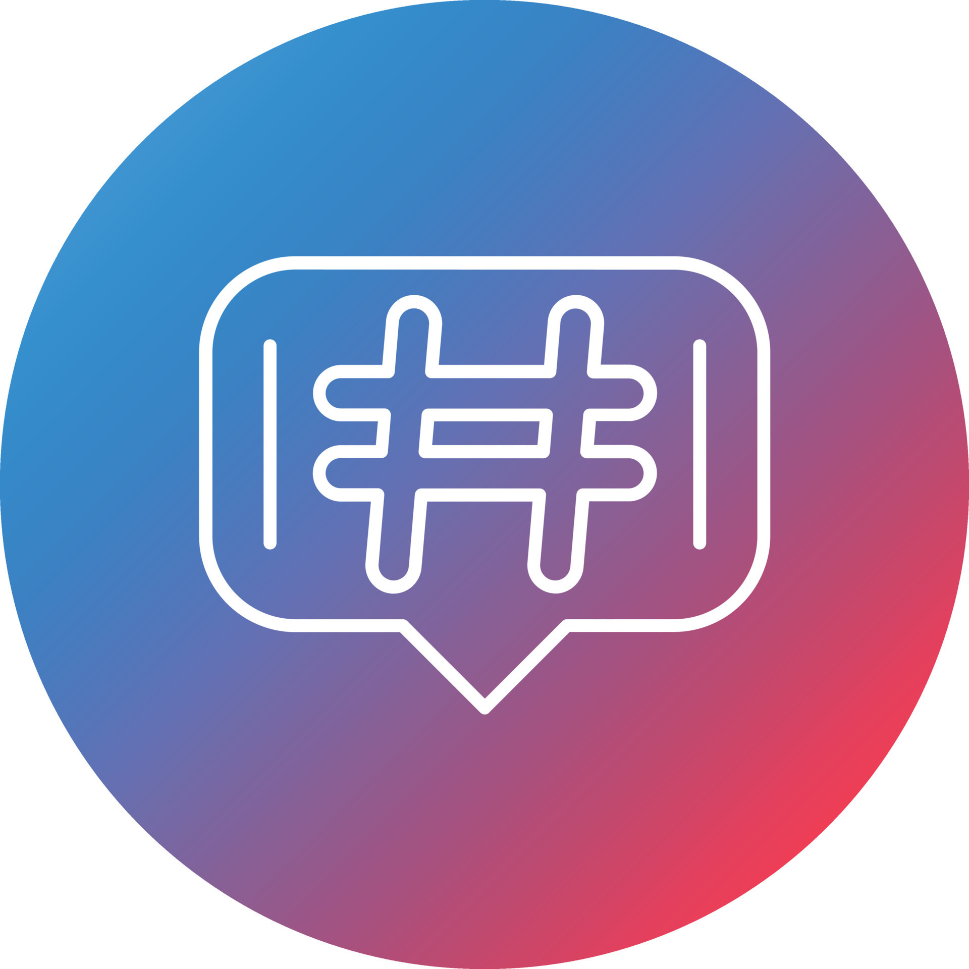 Hashtags Line Gradient Circle Background Icon 16831505 Vector Art at