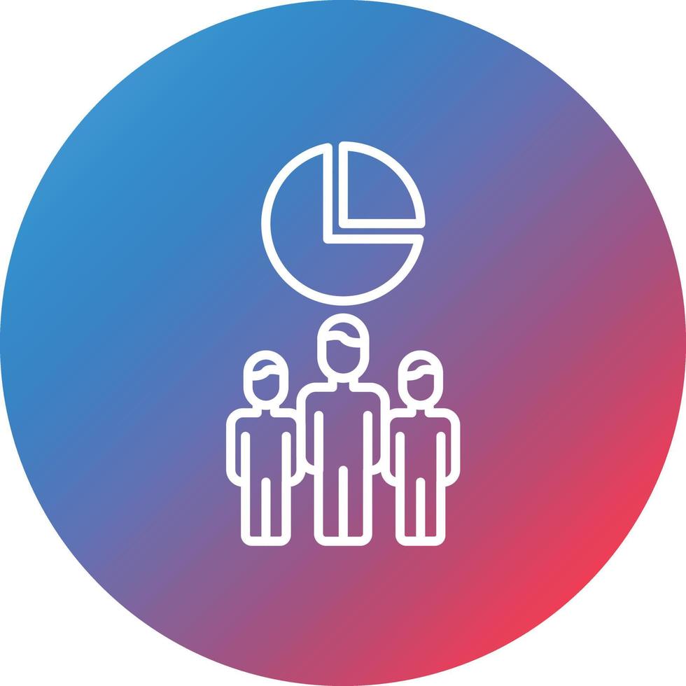Market Segment Line Gradient Circle Background Icon vector