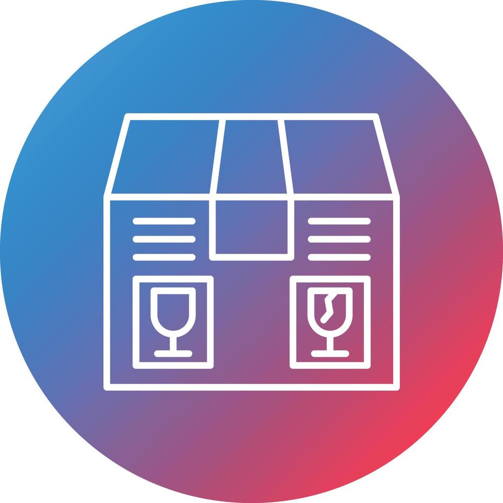 Packaging Line Gradient Circle Background Icon vector
