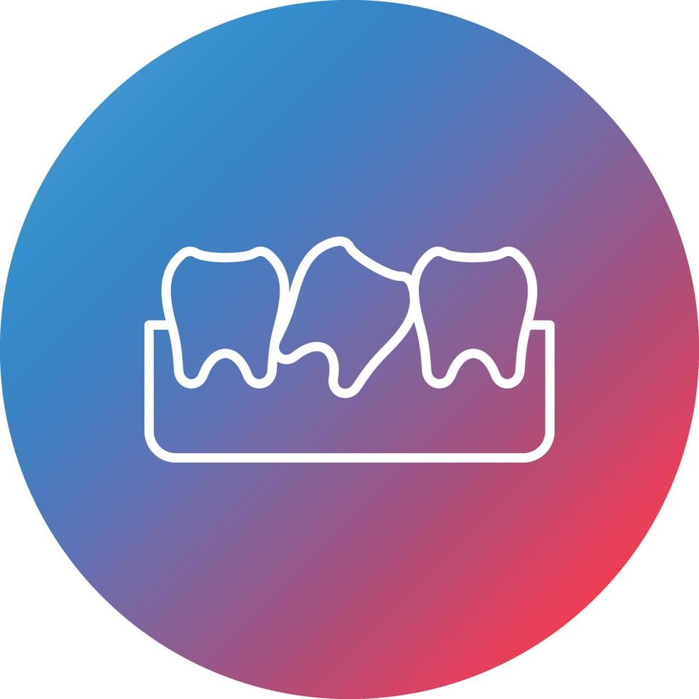 Wisdom Tooth Line Gradient Circle Background Icon vector