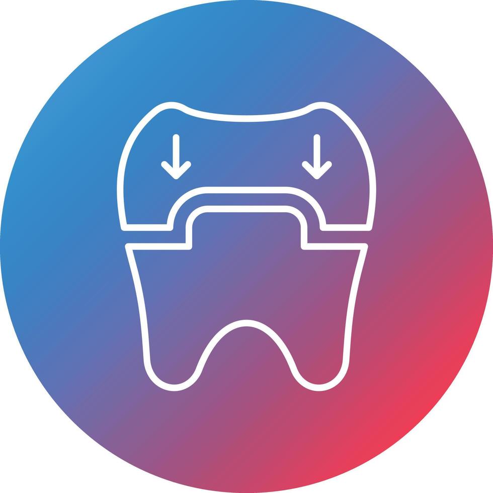 Dental Crown Line Gradient Circle Background Icon vector