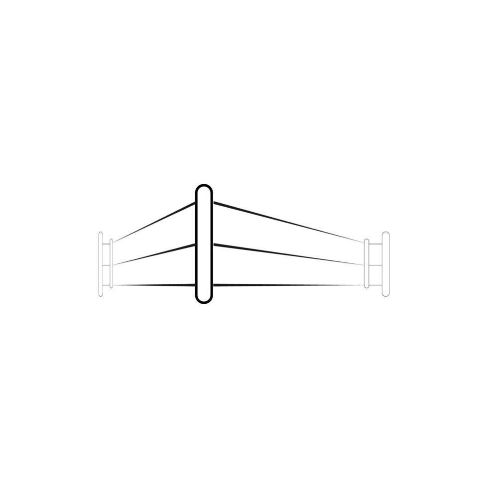 diseño simple del ejemplo del logotipo del ring de boxeo vector
