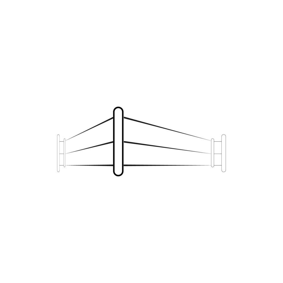 simple boxing ring logo illustration design vector