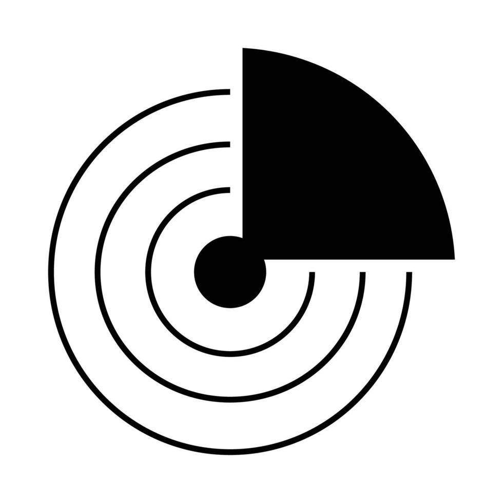 Vector radar icon - linear radiolocation sign