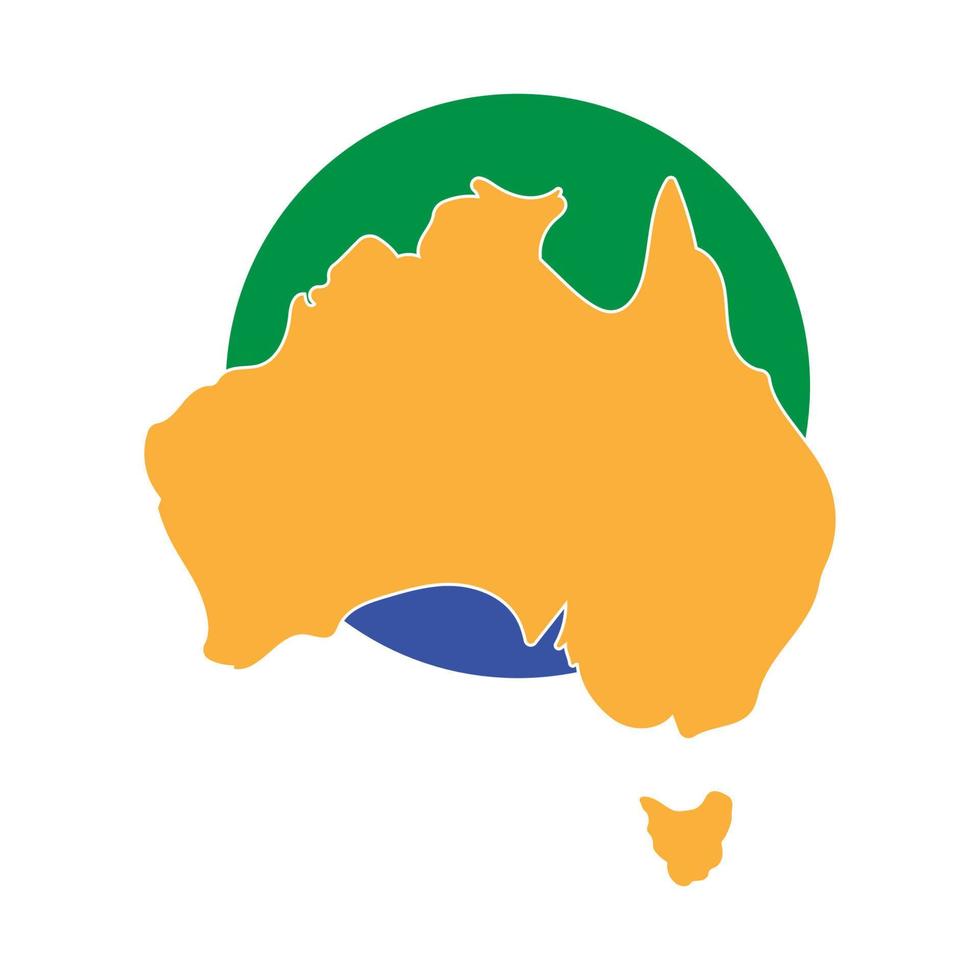 diseño de ilustración de logotipo de mapa de australia vector