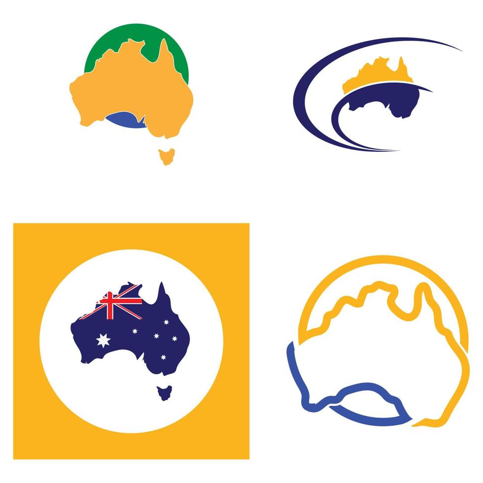 australia map logo illustration design vector