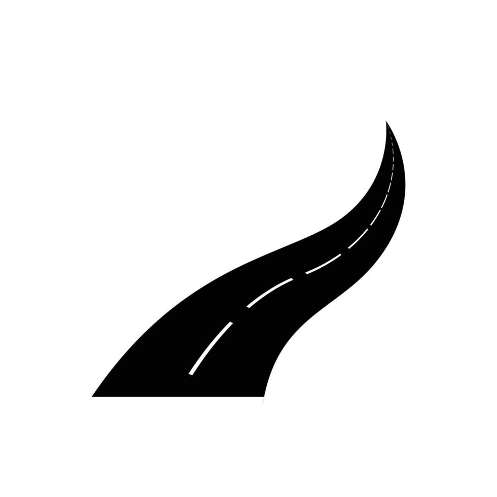 road icon with dotted line vector
