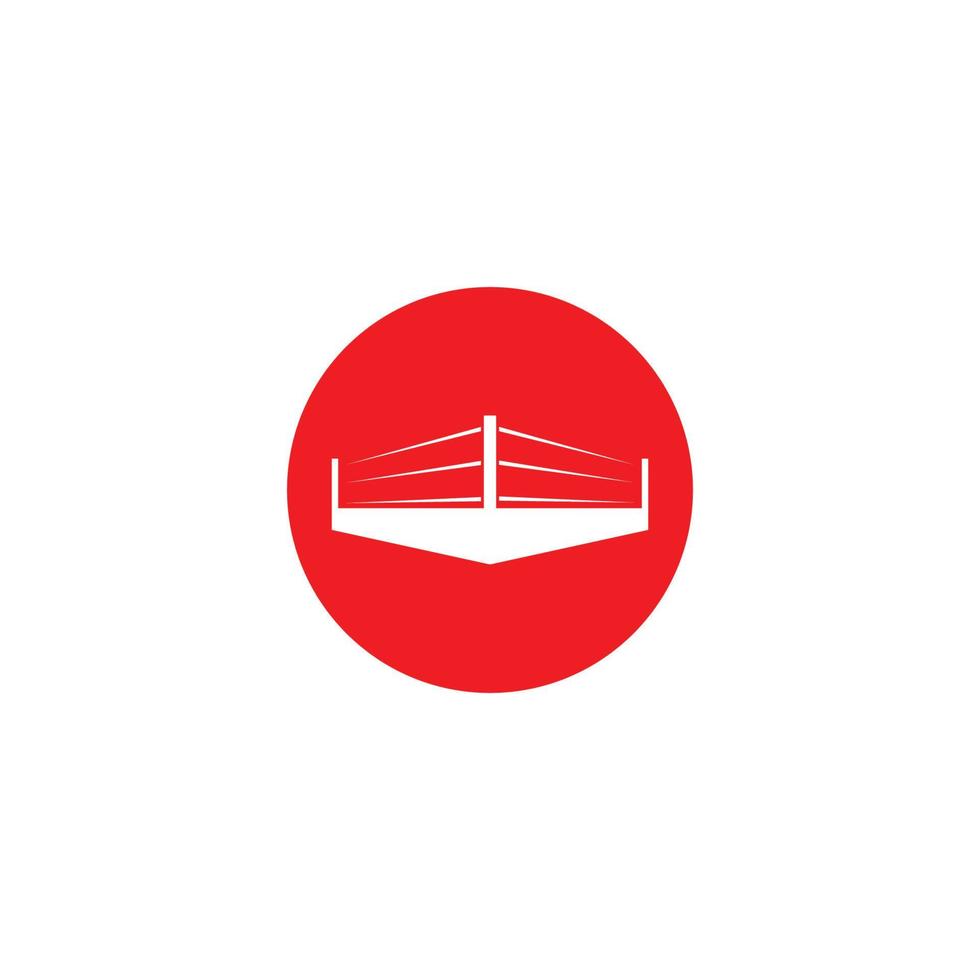 diseño simple del ejemplo del logotipo del ring de boxeo vector