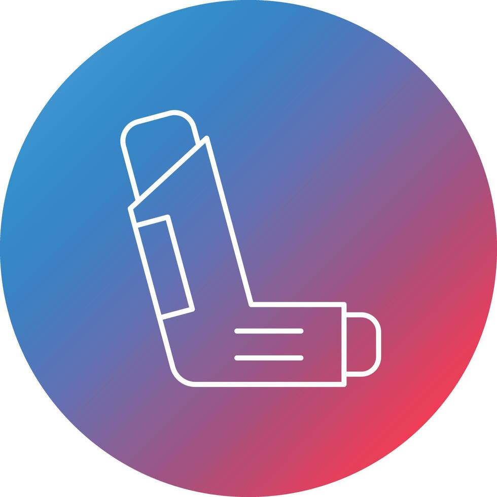 Inhaler Line Gradient Circle Background Icon vector